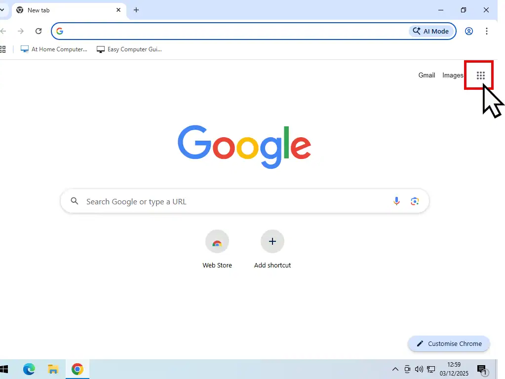 Access Google Drive from Google homepage Access Google Drive from Google homepage