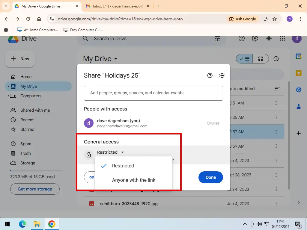 General Access General Access options.