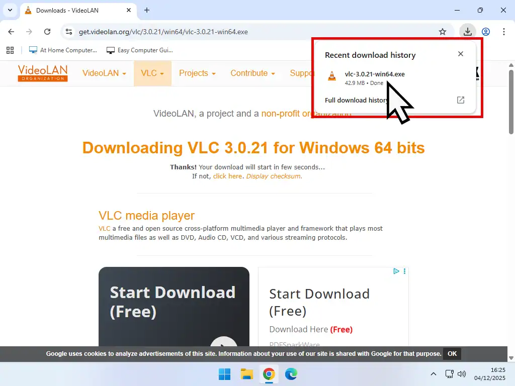 Install VLC Install exe for VLC
