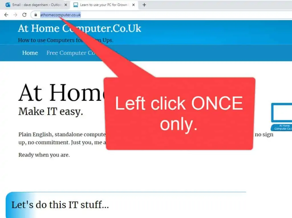 Selecting URL from the browser address bar.