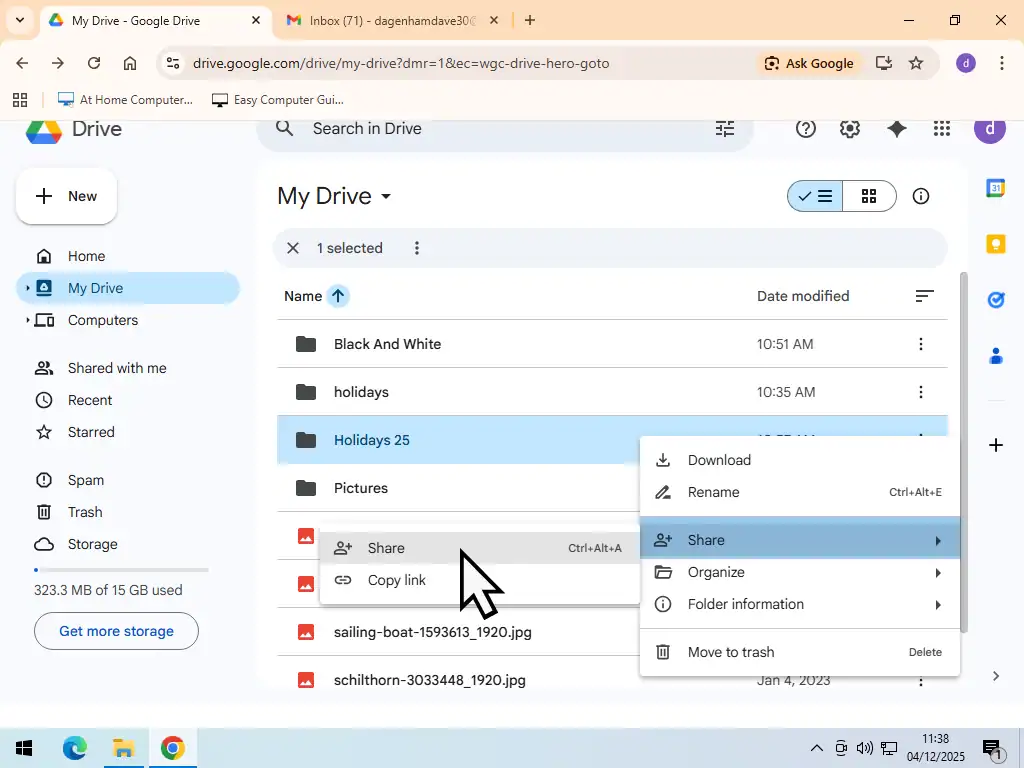 Sharing a file in Google Drive Sharing a file from Google Drive
