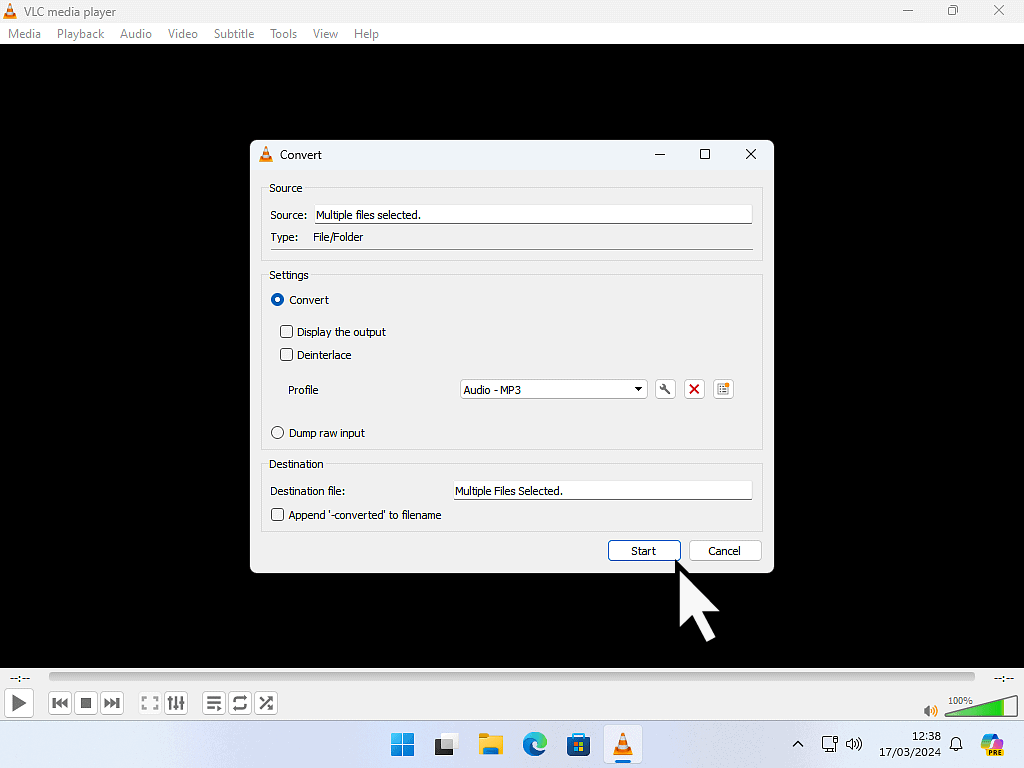 Start converting WMA files to MP3 format.