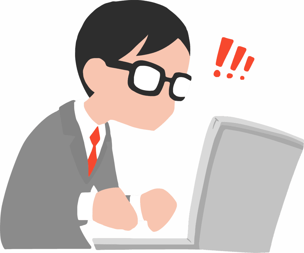 Clipart man angry with his computer