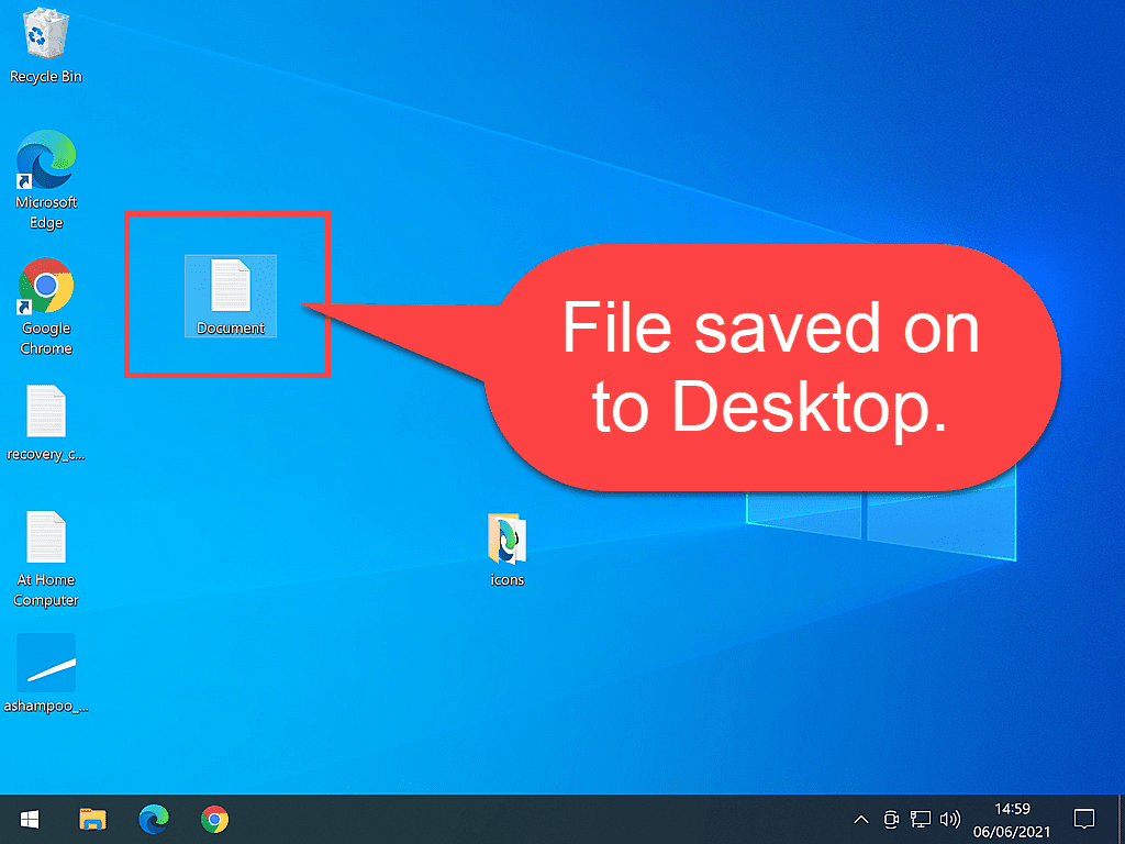 A file indicated on the desktop.