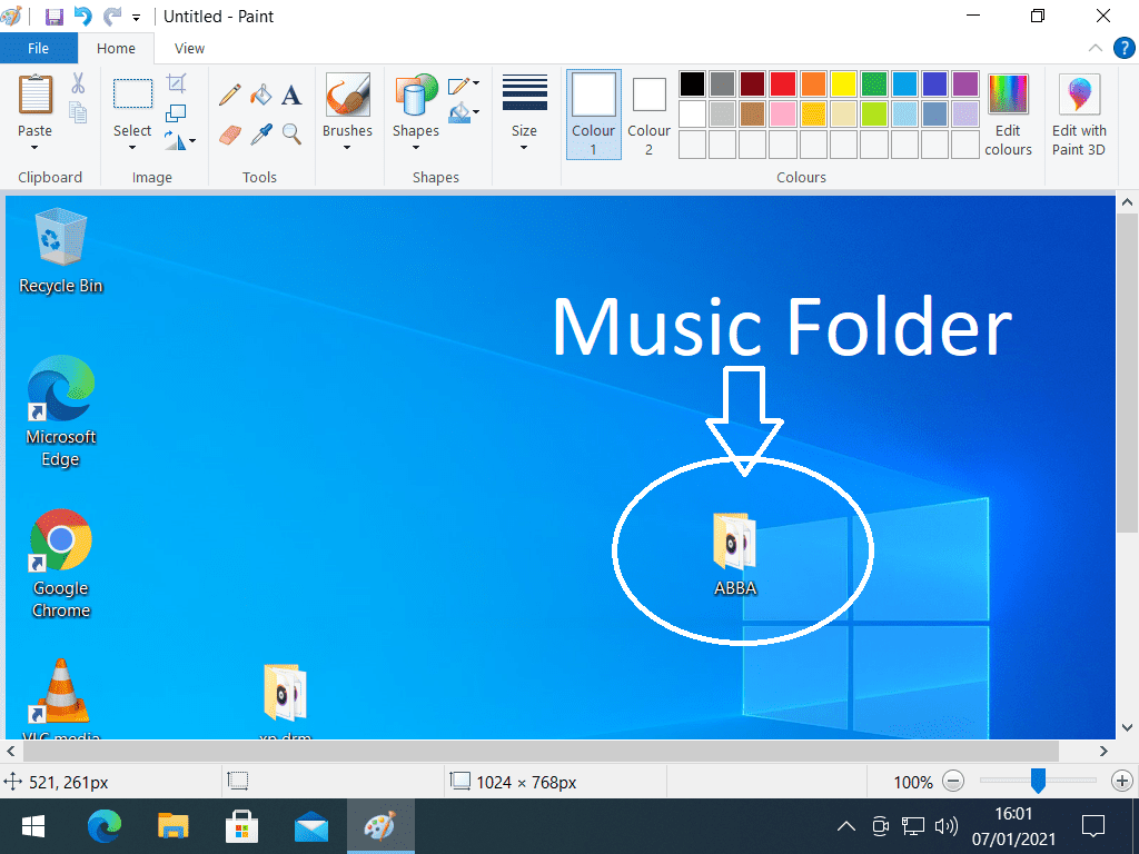 Folder on screenshot circled and listed.