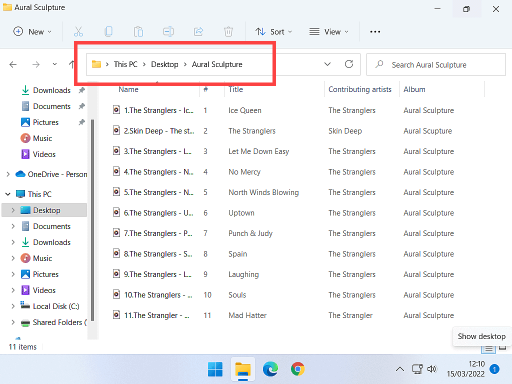 Address bar indicating folder path in File Explorer