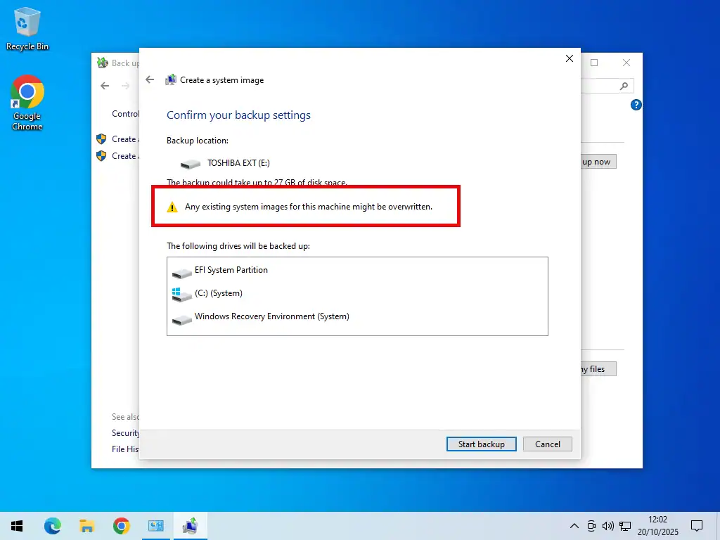 Existing system images will be overwritten Existing system images will be overwritten