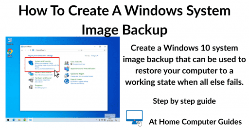 How To Create A Windows System Image Backup