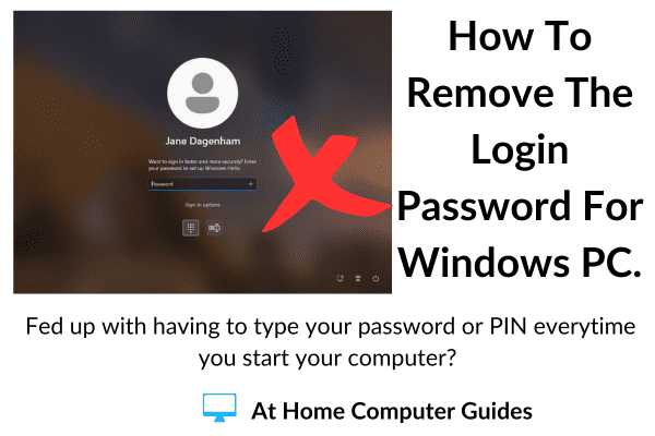How to remove the log in password from a Windows computer