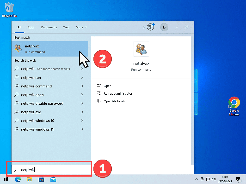 Remove logon password from Windows 10.