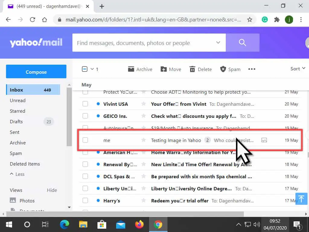 how to block emails yahoo