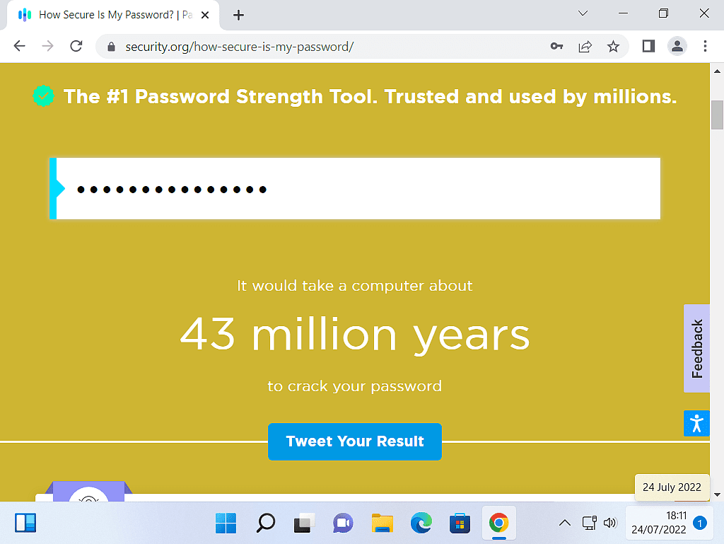 Security.org website. A password has been entered.