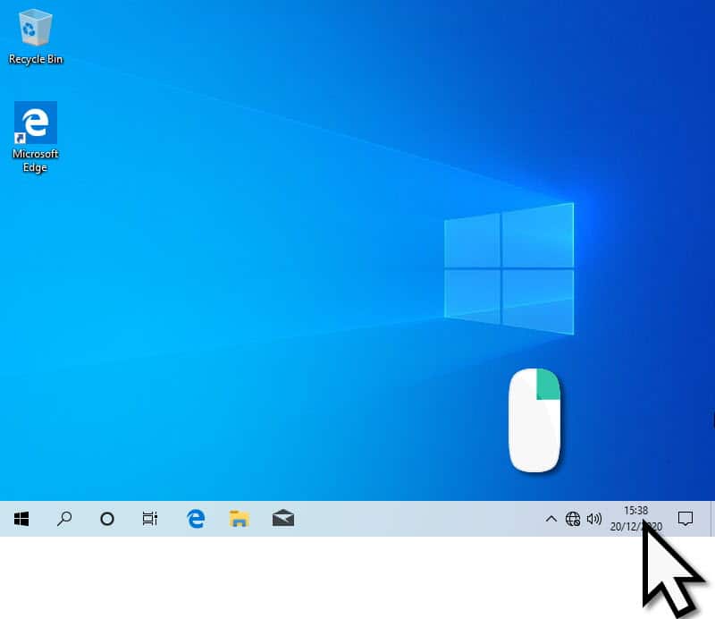 Clock indicated on Windows desktop.