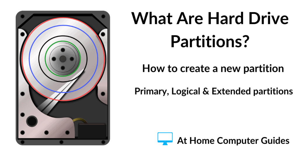 What are hard drive partitions? Primary, logical and extended. How to create a partition.