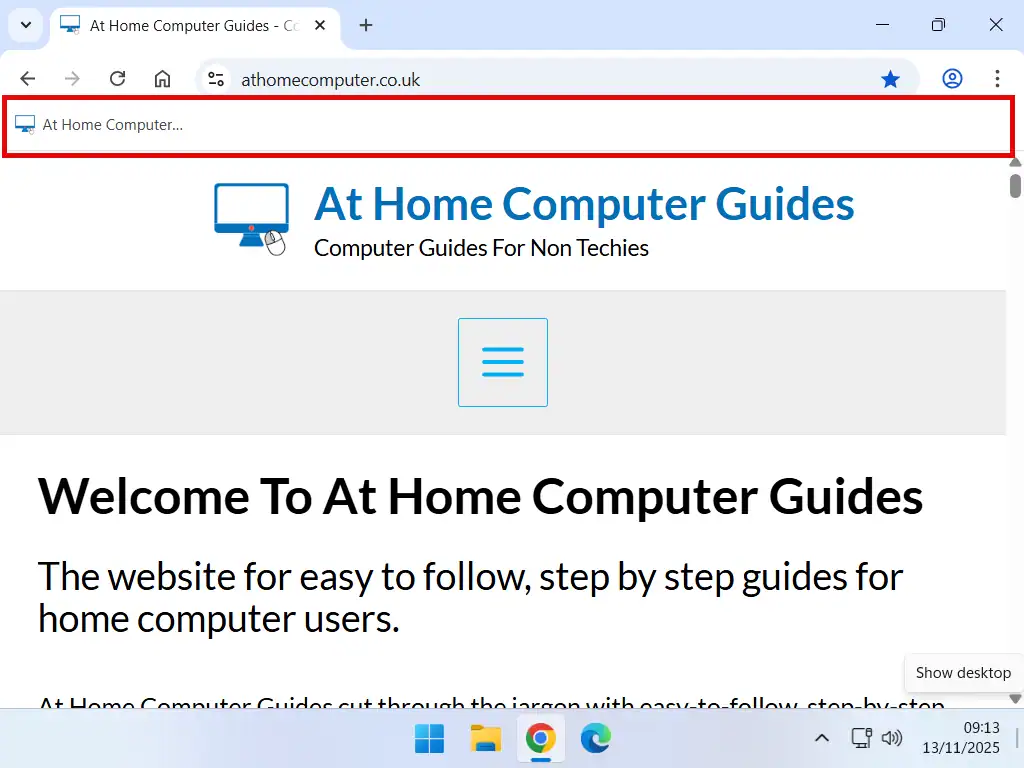 Bookmarks bar in Google Chrome