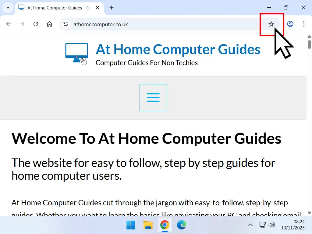 How to add a bookmark in Google Chrome.