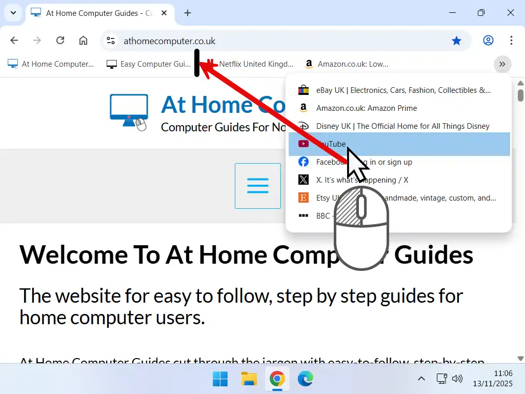 How to move a bookmark