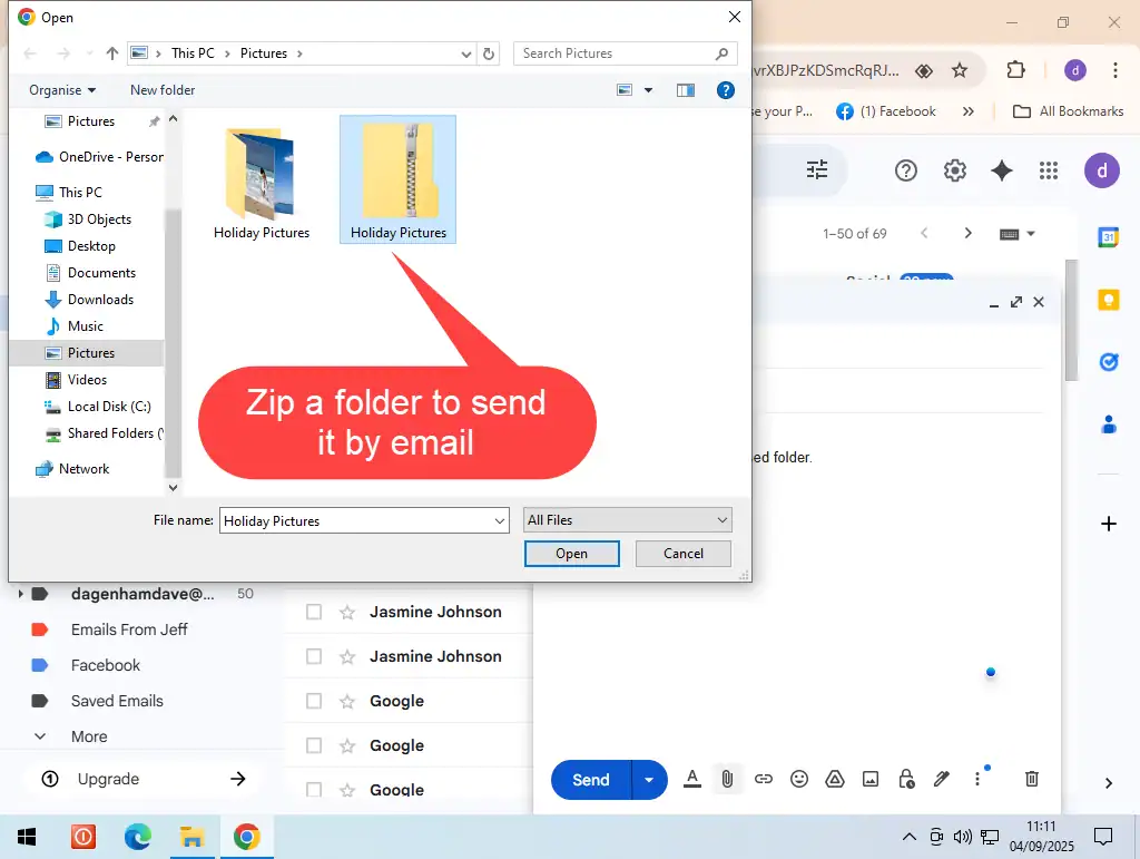 Shows a zipped (compressed) folder.