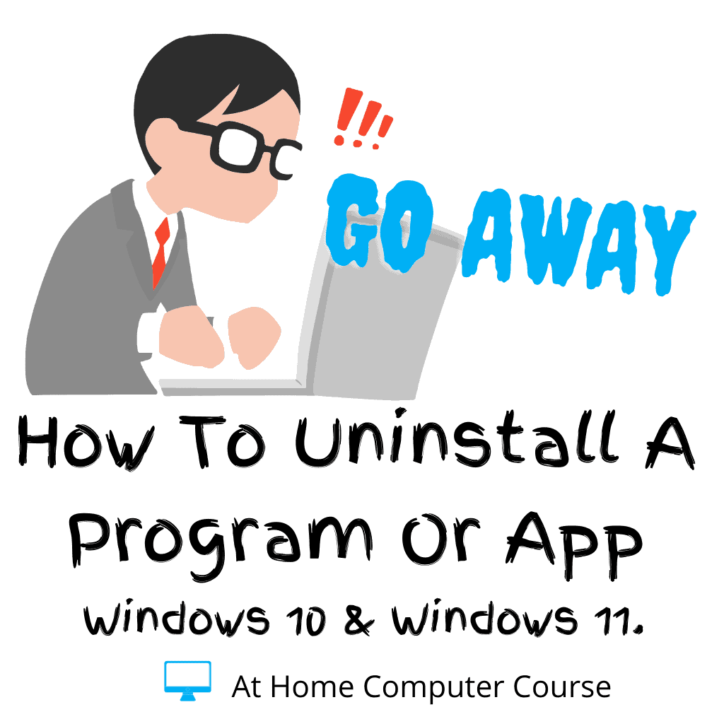 Angry clip art man sitting at computer. Text reads 