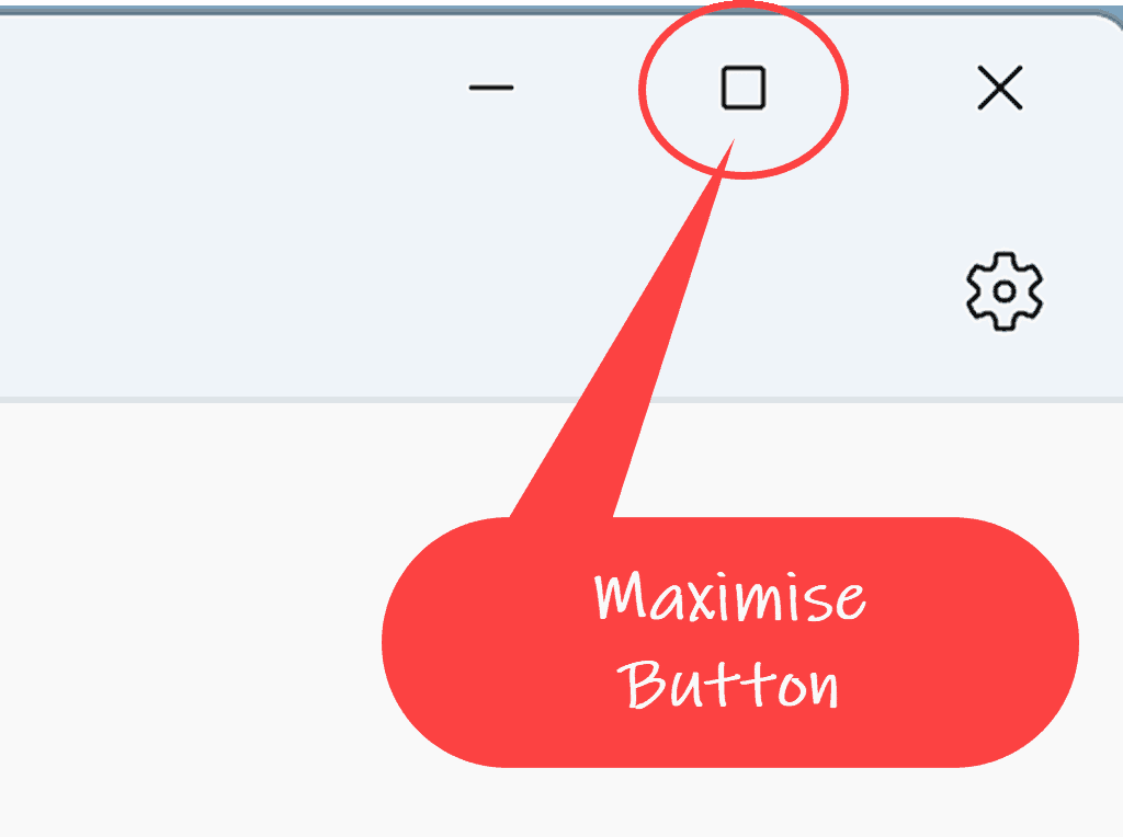 Close up of maximise button in Windows 11.