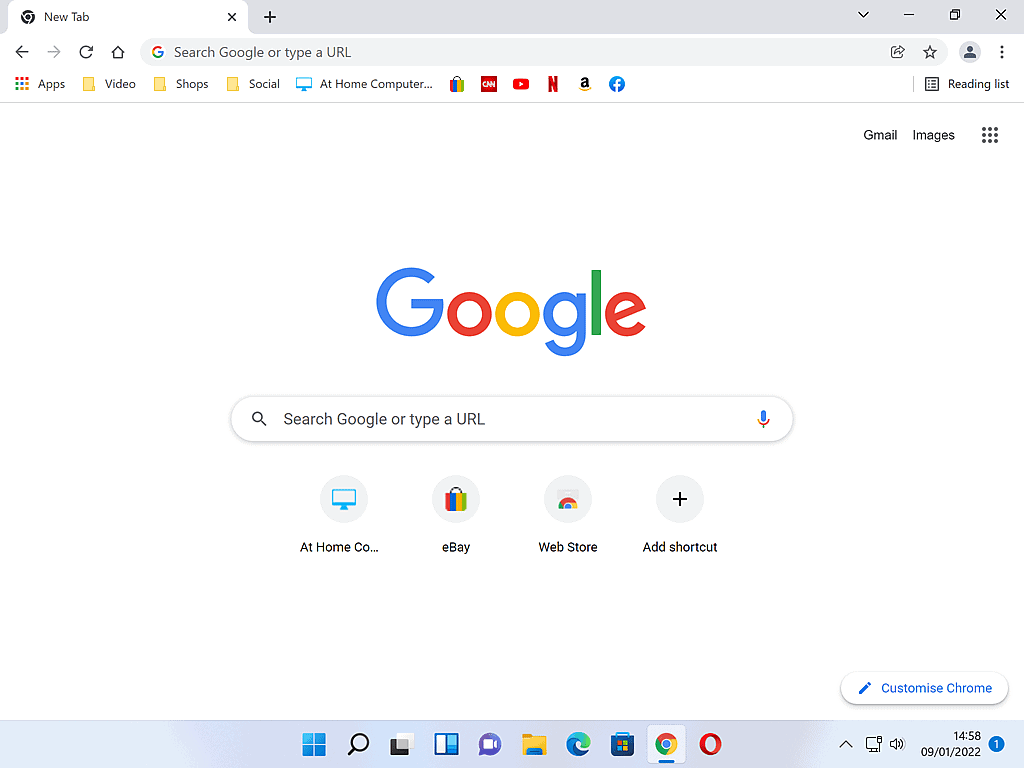 Program window (Google Chrome) fullscreen