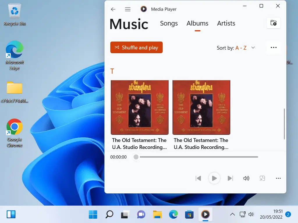 Windows 11 Media Player app.