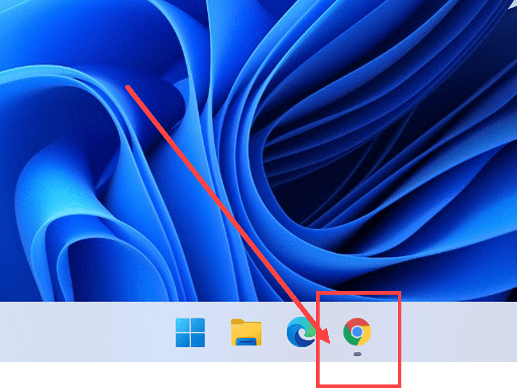 Close up of Chrome minimised onto taskbar.