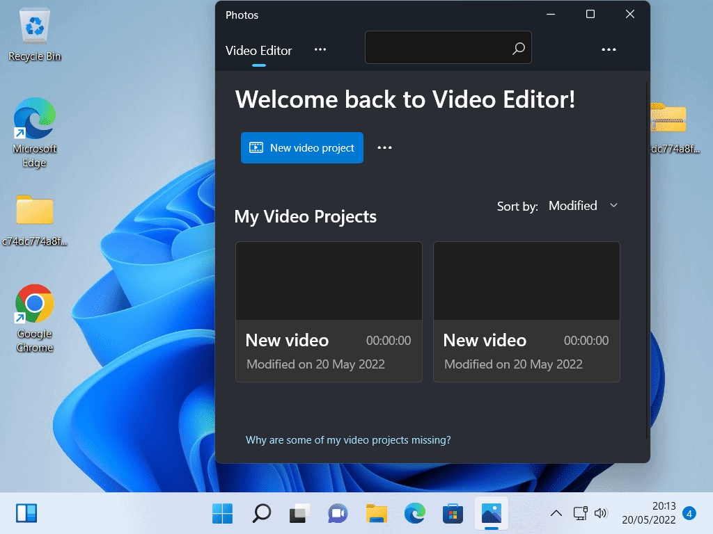 Windows 11 Video Editor app.