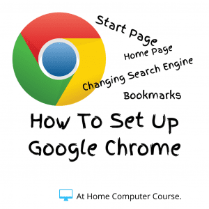 Google Chrome logo. Text reads "How to setup Google Chrome".