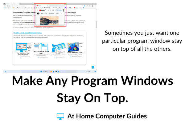 How to make a program windows always stay on top.