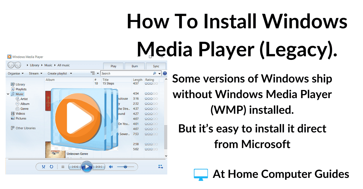 How to install Windows Media Player (Legacy).