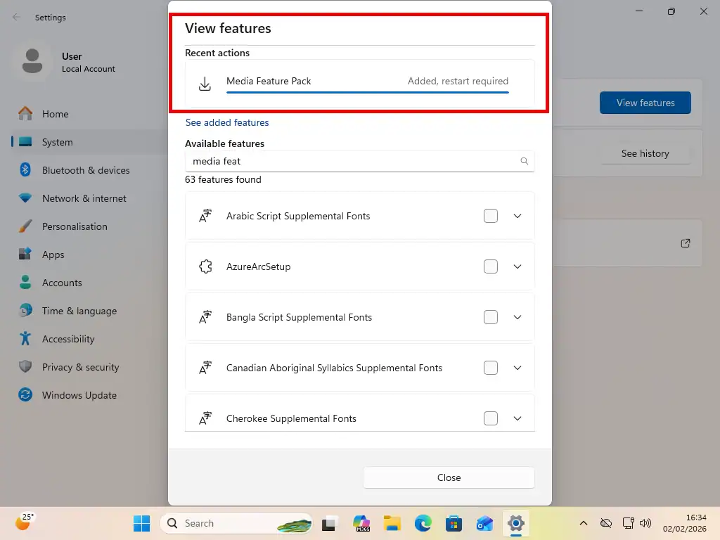 Restart required Restart required