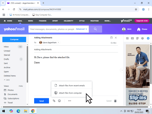 How To Add Attachments - Links - Pictures To Yahoo Mail