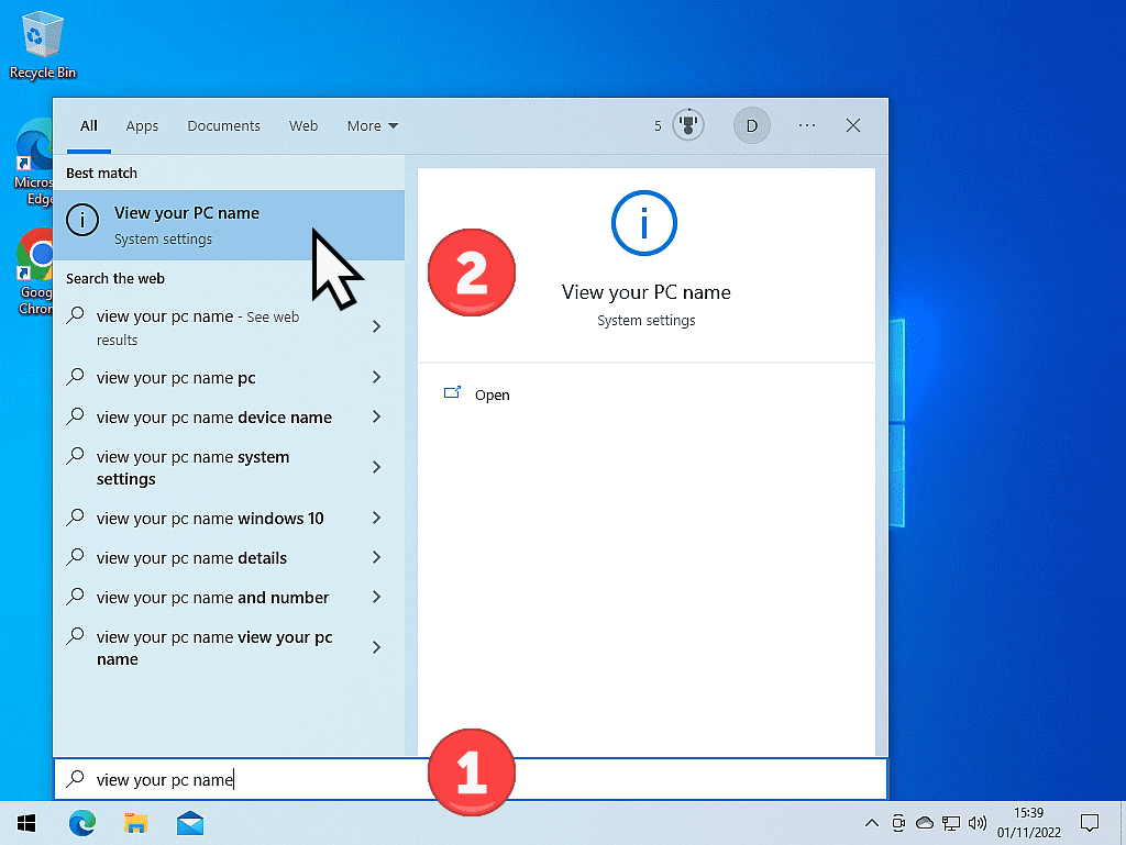 Windows 10 Start menu open. 