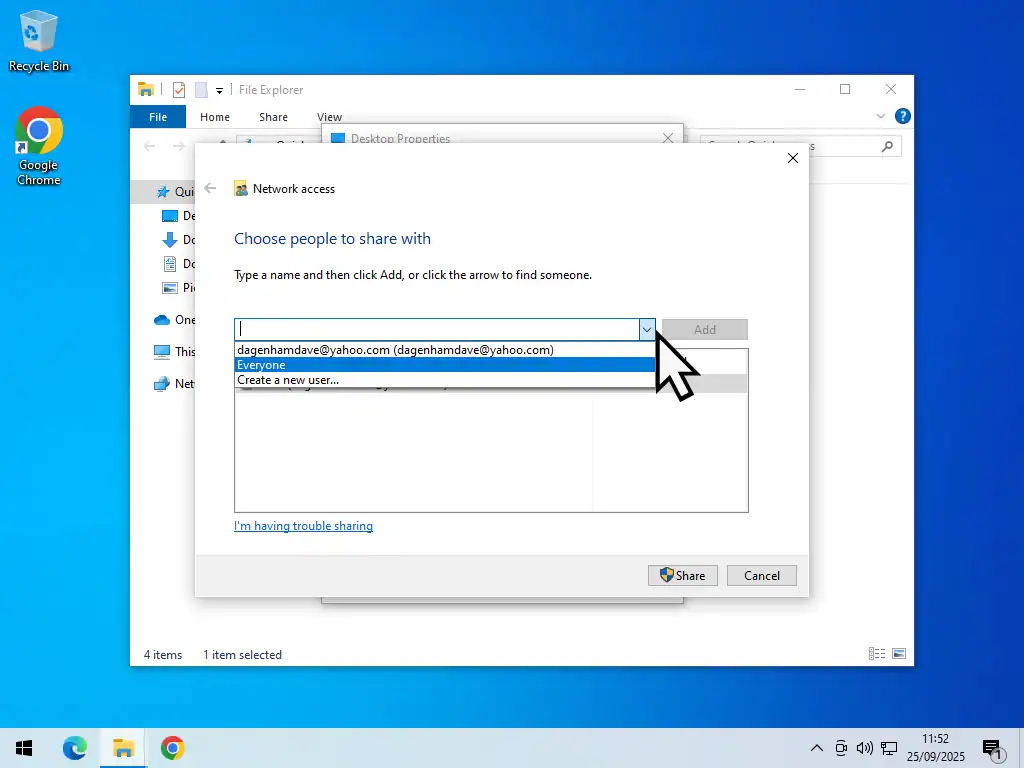 Share with everyone-Windows 10