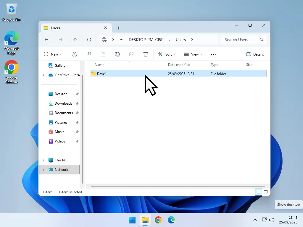 Account folder.