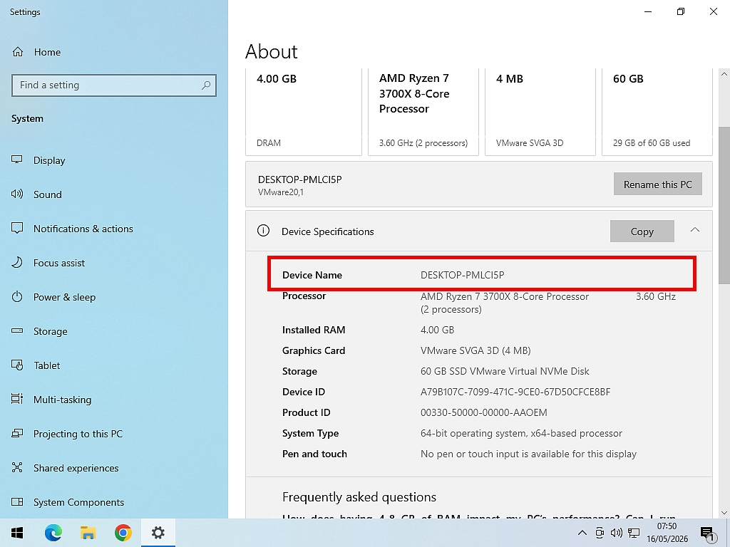 Windows 10 home network set up Finding the Device Name of a Windows 10 PC.