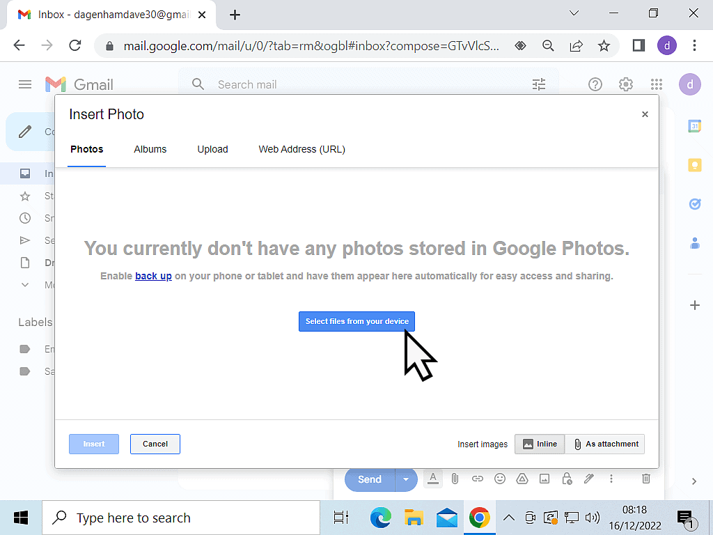 In Google Photos no images are available. The 