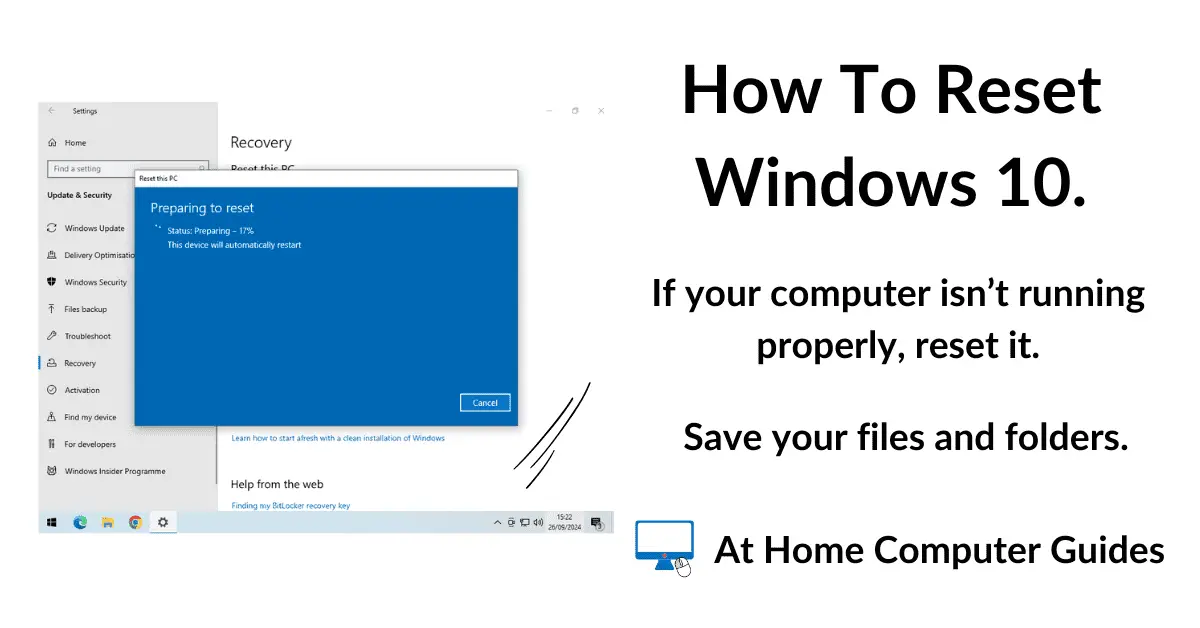 How to reset Windows 10.