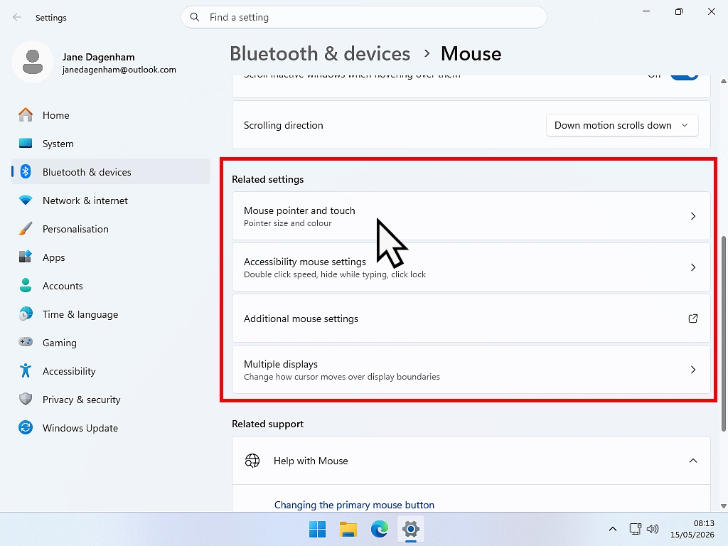 Change pointer size in Windows 11 Change pointer size in Windows 11