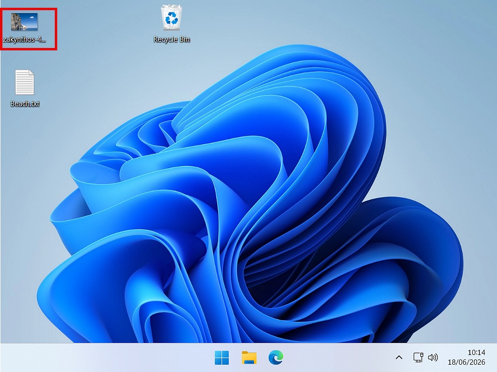 File copied and pasted to desktop The file that was copied and pasted in the example above is highlighted on the desktop