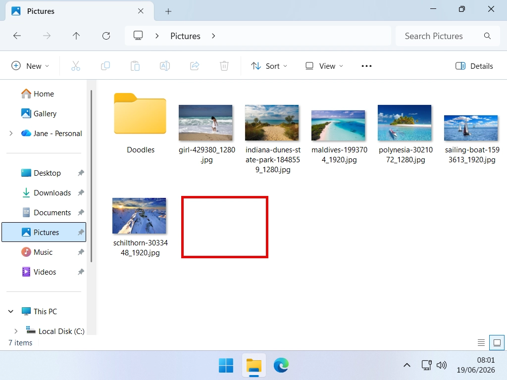 File has moved It has disappeared from its original folder.