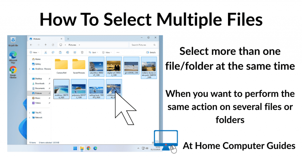 How to select multiple files at the same time in Windows.