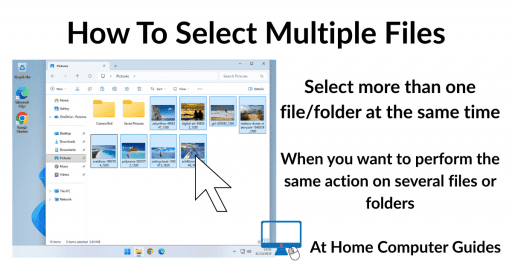 How to select multiple files at the same time in Windows.