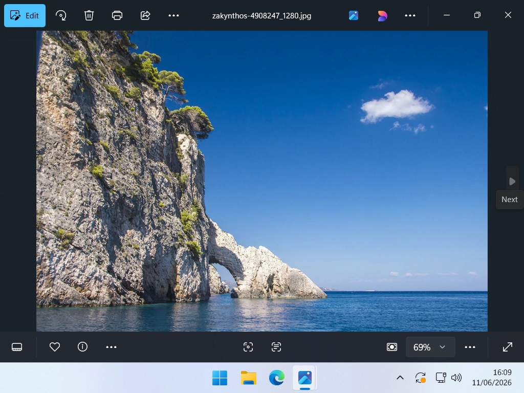 No way to save file There doesn't seem to be any Save option in Windows Photos app.