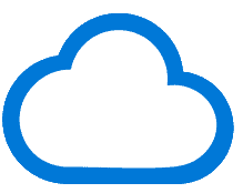 OneDrive blue cloud status symbol.