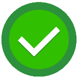 OneDrive solid green circle with white checkmark status icon