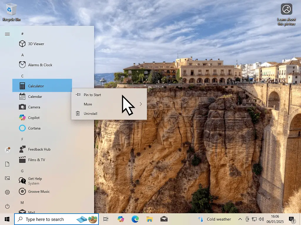 How to pin an app to Start in Windows 10.