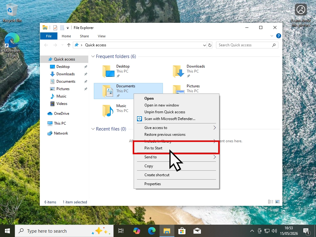 Pinning a folder to Start menu in Windows 10 Pinning a folder to Start menu in Windows 10