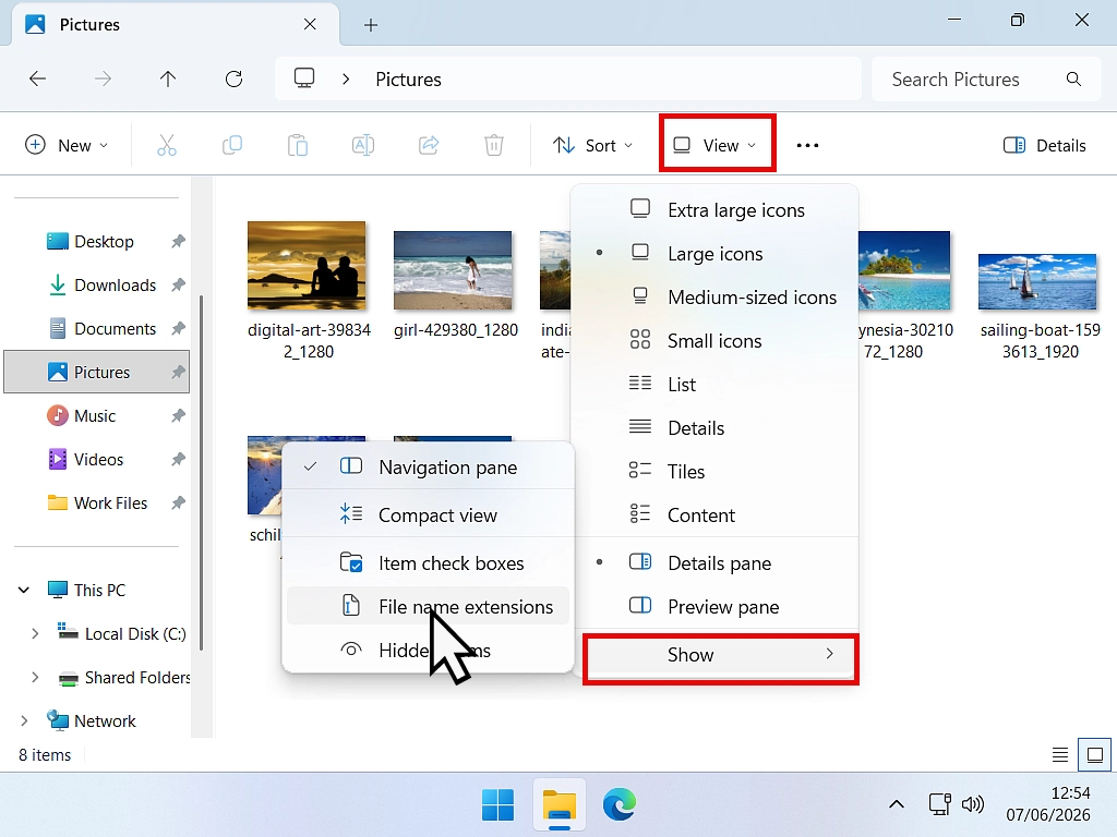 Show file extensions Windows 11 File Explorer How to show file extensions in Windows 11.